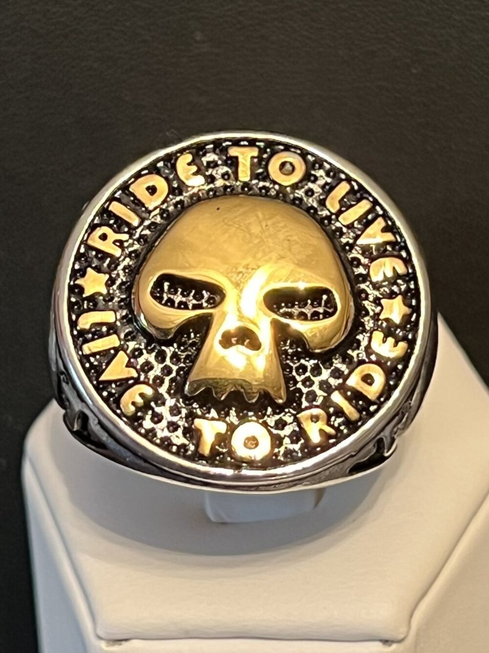 Ride to Live Skull Harley Motorcycle Biker Ring Size 11 (234)